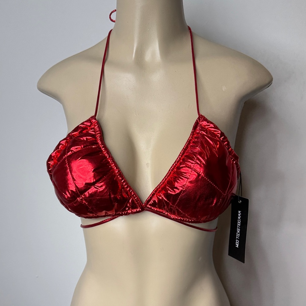 Vibrant Red Halter Crop Top